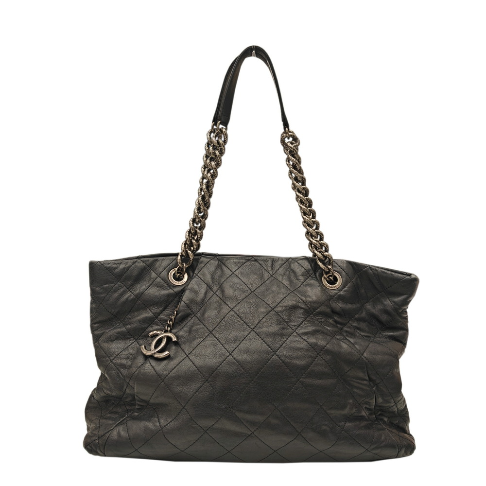 Chanel Chain Black Bag Coco Tote Calfskin Mark